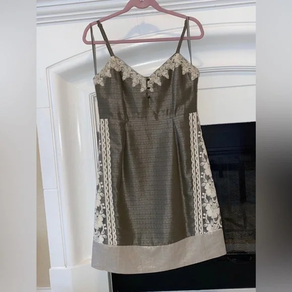 Anthropologie Moulinette Soeurs rainwashed shale dress sz 8 - Picture 3 of 10